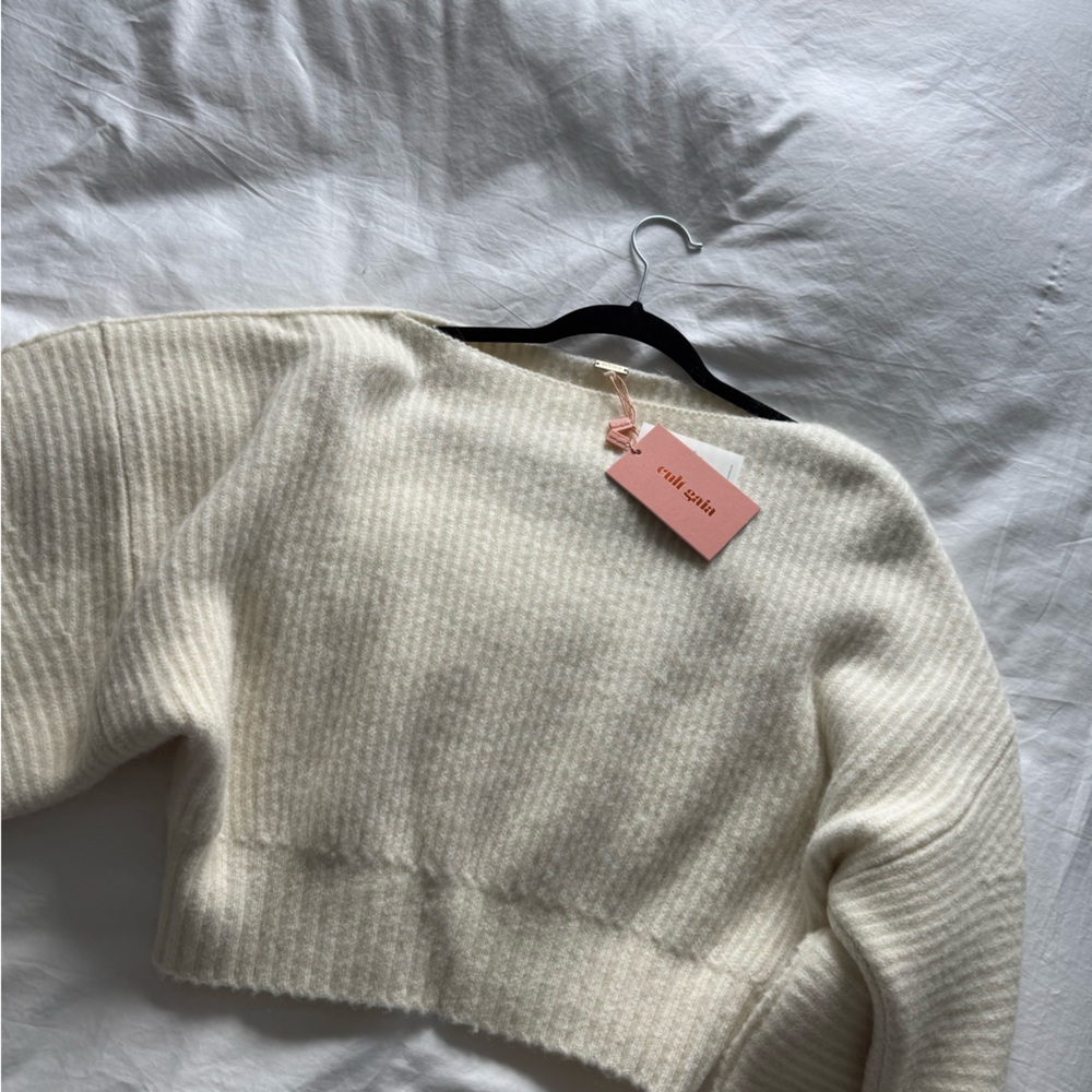 Cult Gaia Cream Knit Top